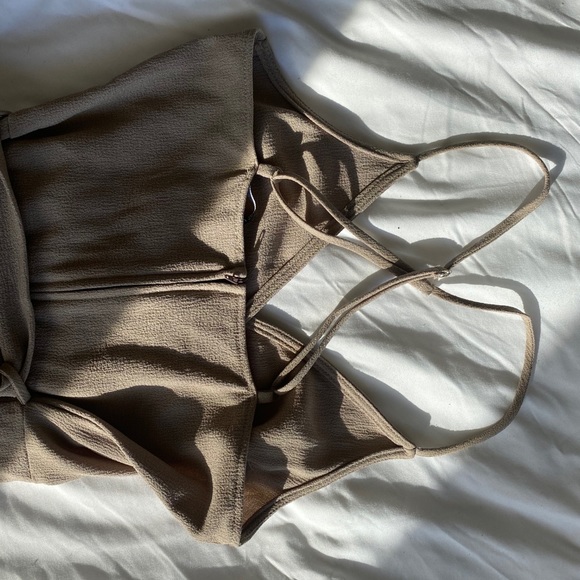 Brown Dressy Romper - Picture 2 of 3